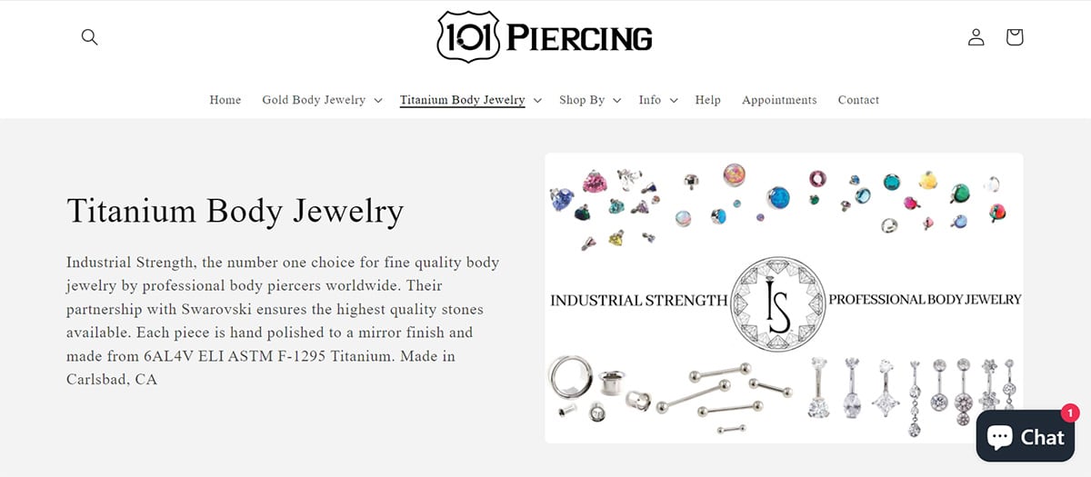 101piercing screenshot website.