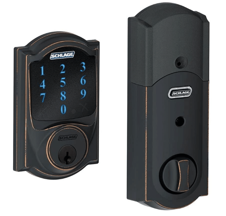 Schlage Z-Wave Connect Camelot smart lock in black color