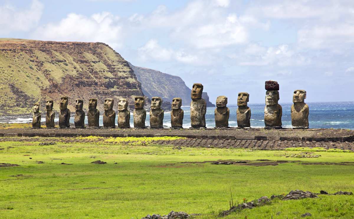 Ahu Tongariki statutes on Easter Island.