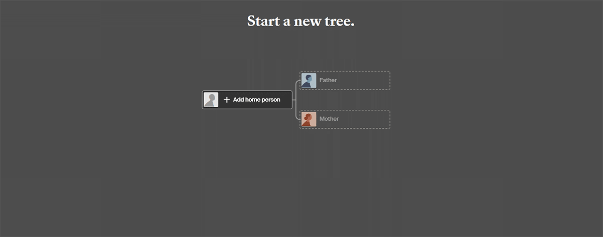 Ancestry start tree screenshot.