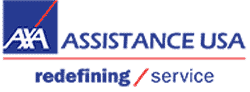 AXA Assistance USA logo (with tagline: redefining / service)