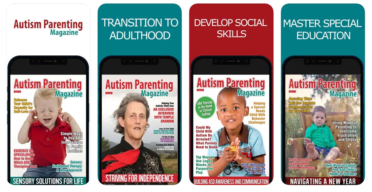 Autism Parenting Magazine app screenshots.