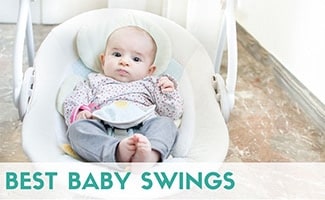 Baby in swing (caption: Best Baby Swings)