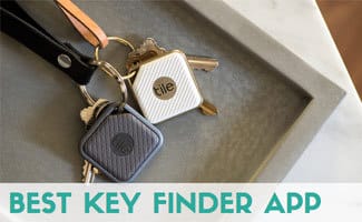 Tile on key chain (Caption: Best Key Finder)