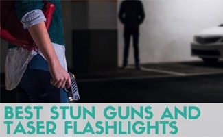 Person using taser in dark (Caption: Best Stun Guns And Taser Flashlights)