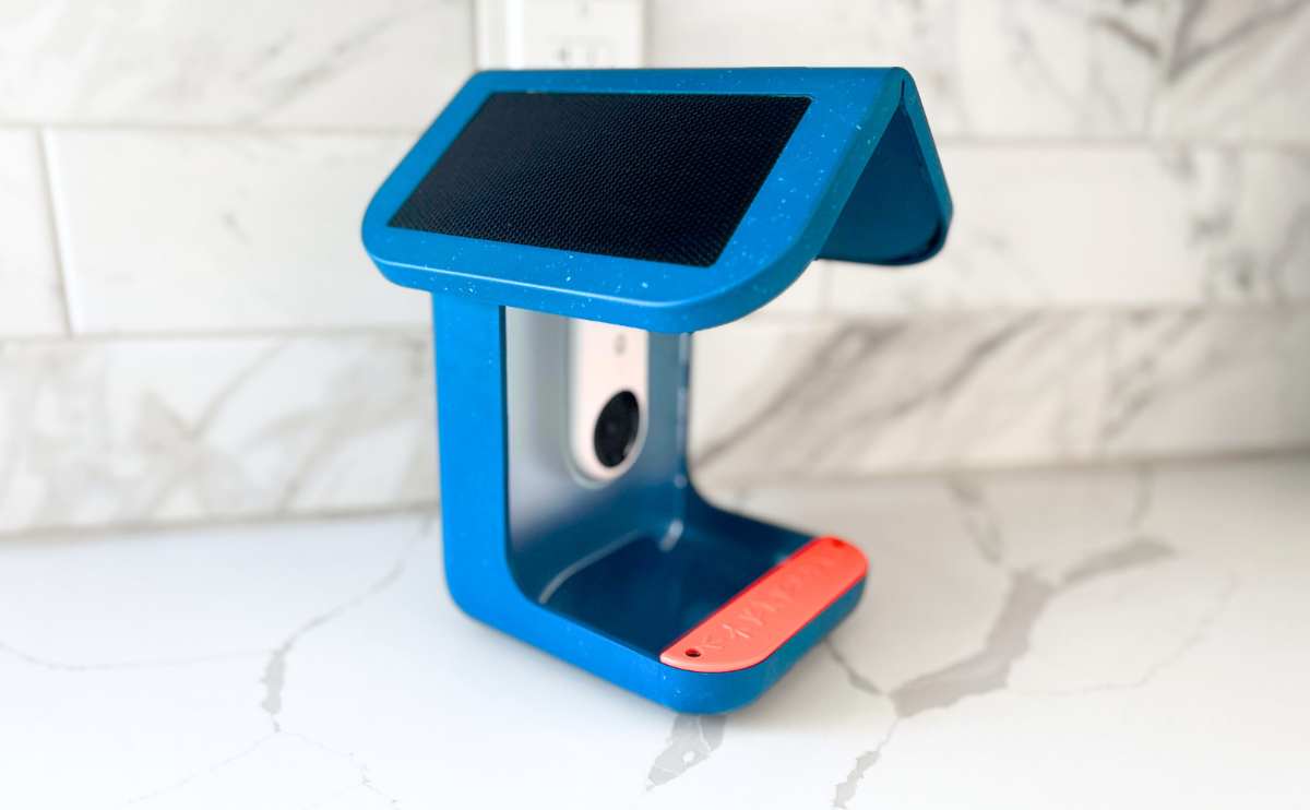 Bird Buddy side view with solar roof.