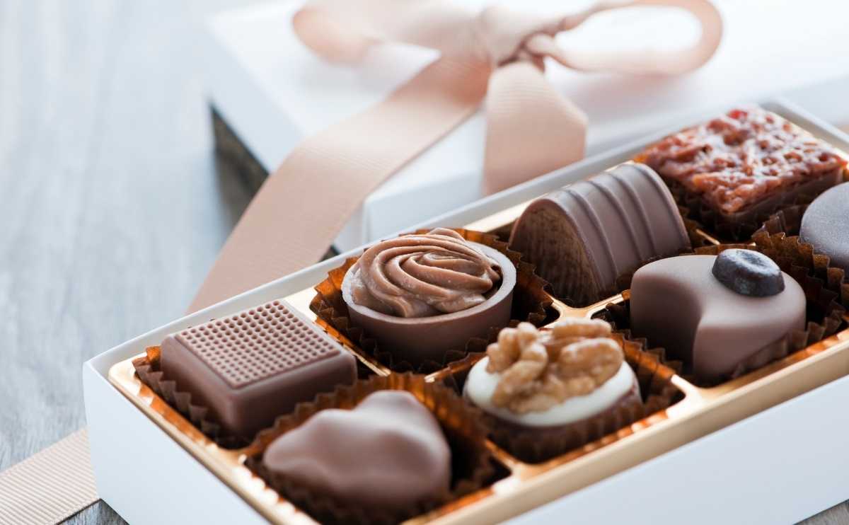 A box of chocolates with gift wrapping.