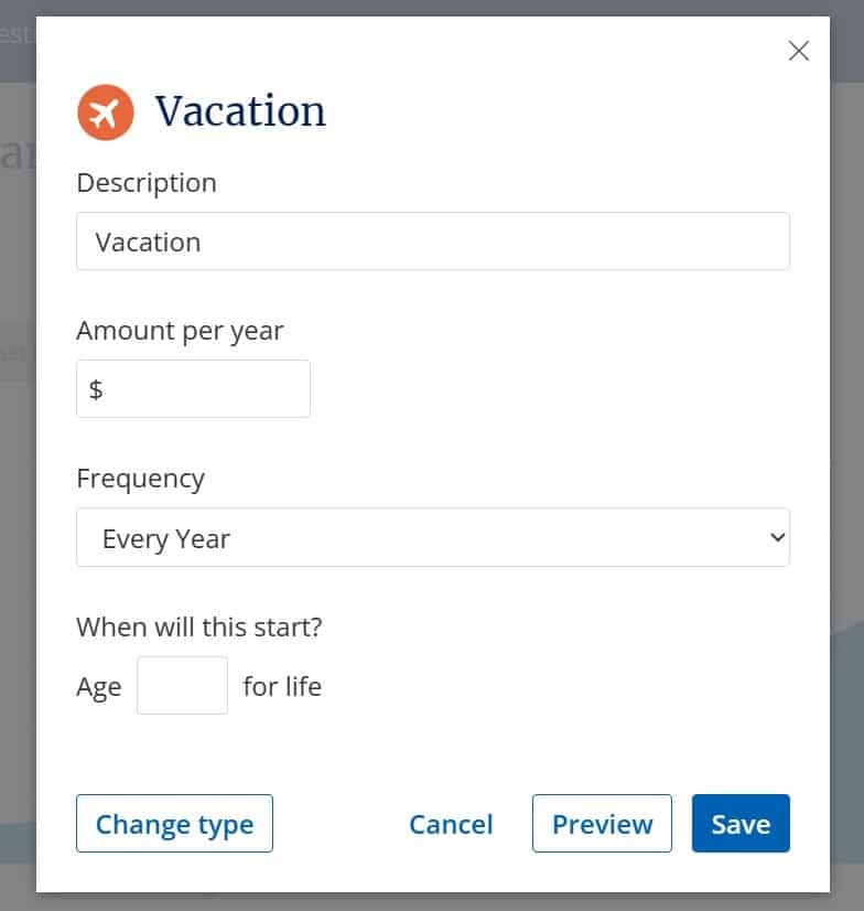 Add vacation savings to your plan