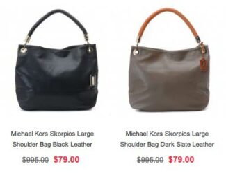 Screenshot of a deal that's too good to be true on Michael Kors bags