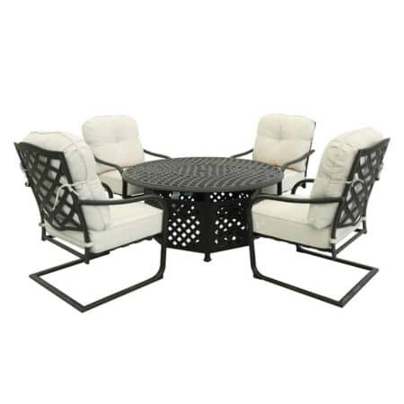 5-Piece Aluminum Fire Pit Patio Set.