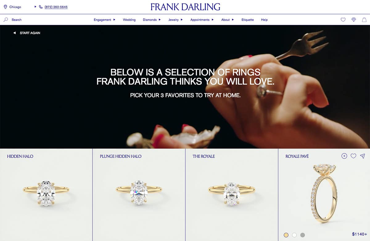 Frank Darling screenshot of website.