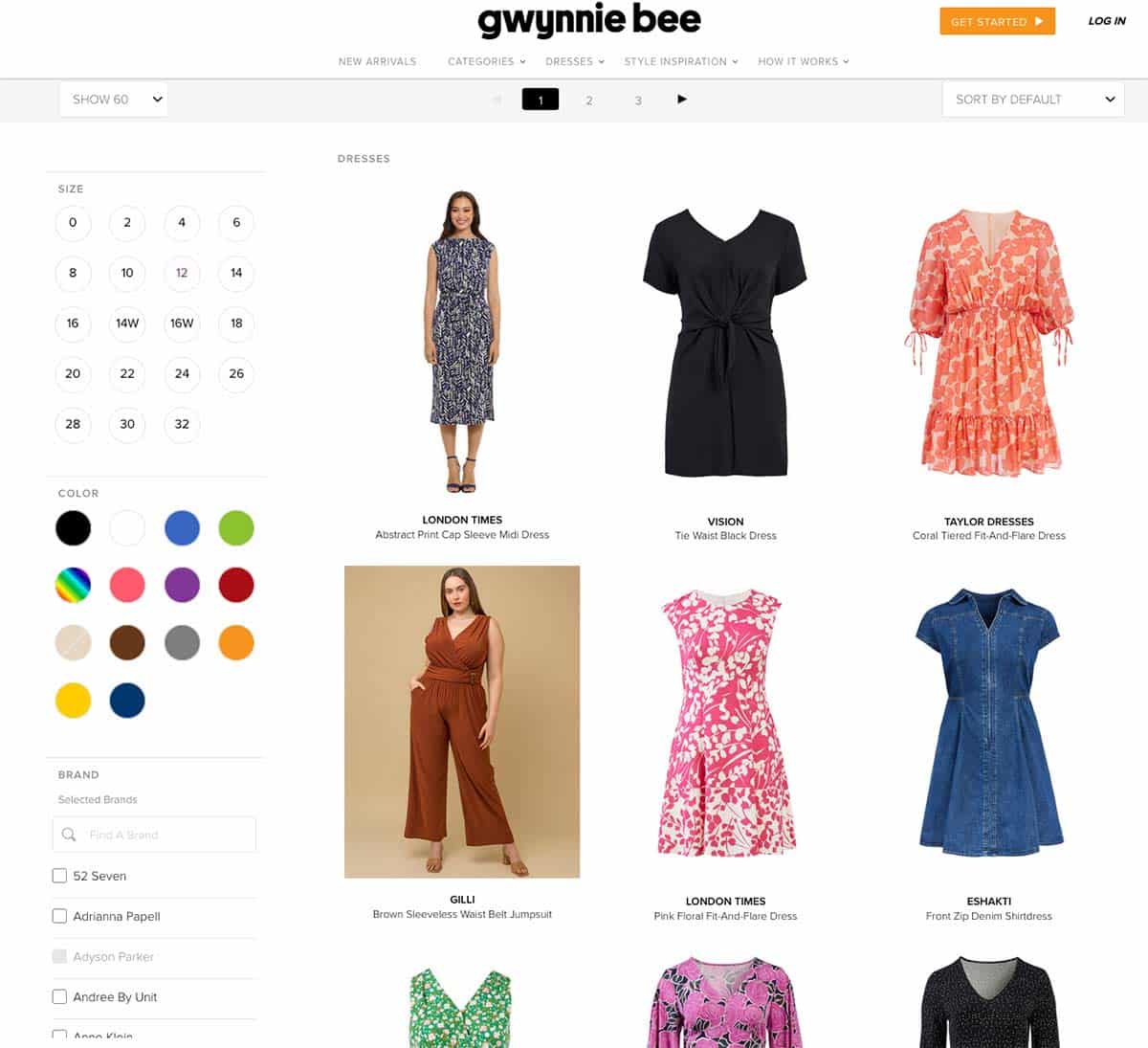 Gwynnie Bee website screenshot.