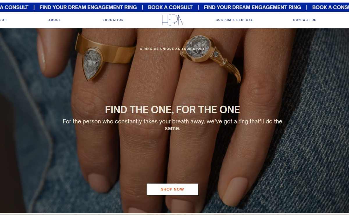 Hera screenshot of rings on website.