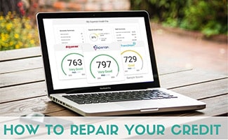 Credit scores on computer screen (Caption: How To Repair Your Credit)