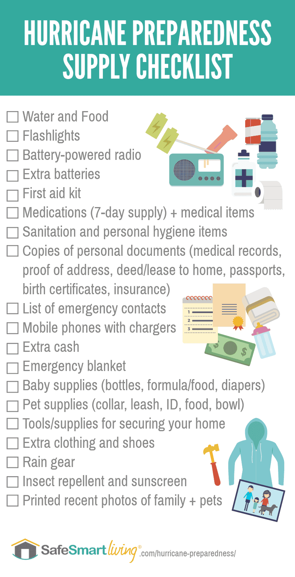 Hurricane Supply Checklist Printables