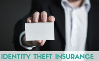 Person holding blank business card (Caption: Identity Theft Insurance)