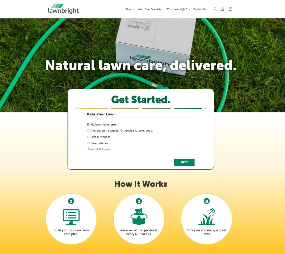 Lawnbright grass quiz screenshot.