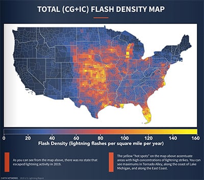 Lightning Density Map 2020