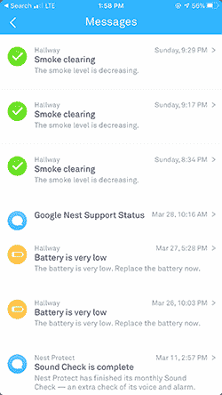 Nest Protect App screenshot