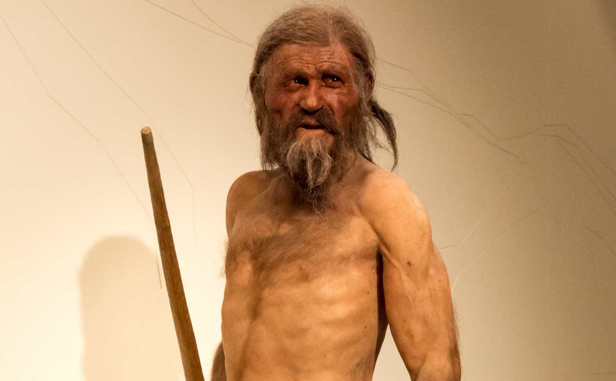 Ötzi The Iceman reconstruction.