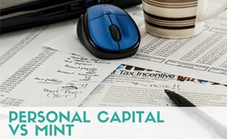 Person budgeting (Caption: Personal Capital vs Mint)