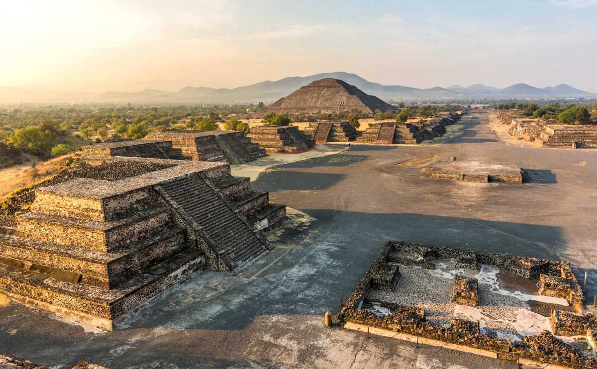 Pyramids of teotihuacan ancient mesoamerican city in Mexico.