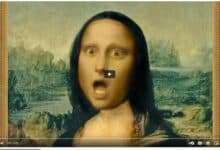 Rapping Mona Lisa screenshot from YoutTube.