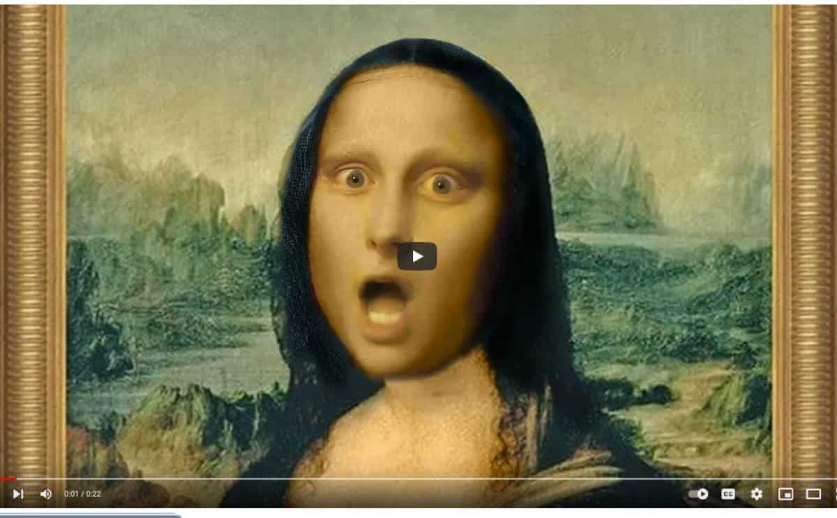 Rapping Mona Lisa screenshot from YoutTube.
