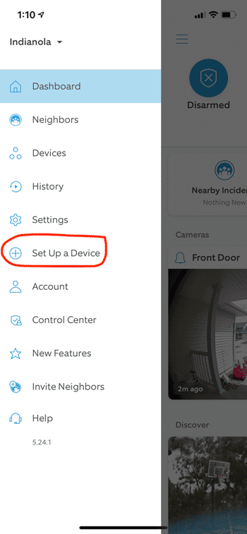 ring app menu setup device png