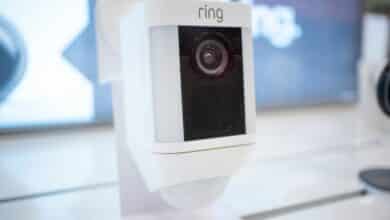 Ring security camera inside up close.