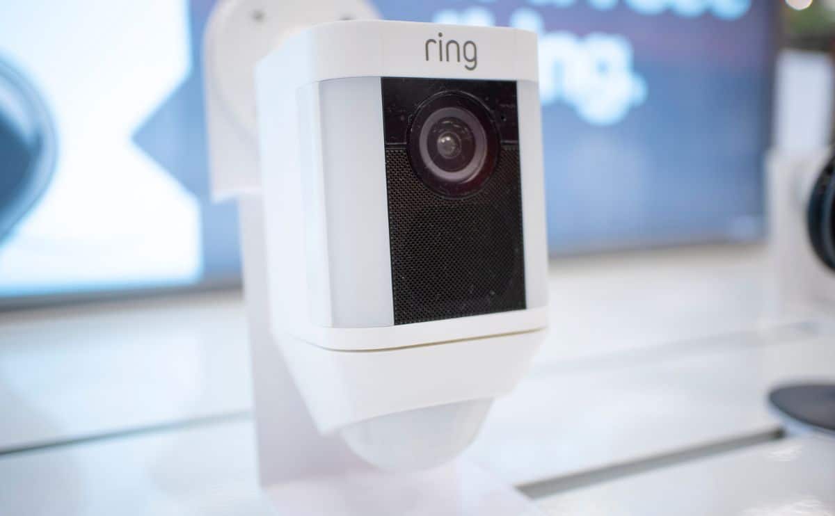 Ring security camera inside up close.