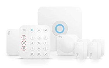 Ring security system with base station, keypad, and a few sensors