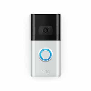 Ring video doorbell on white background