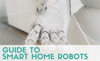 The hand of a robot arm reaching towards the camera. Caption: Guide To Smart Home Robots