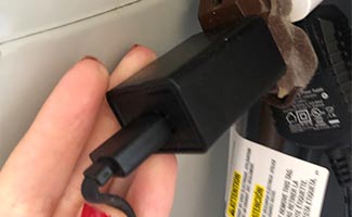 Security camera plugged in
