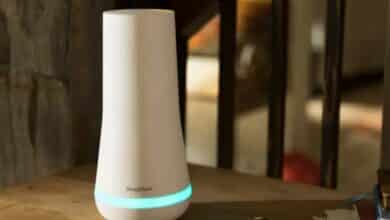 SimpliSafe Base Station on table.