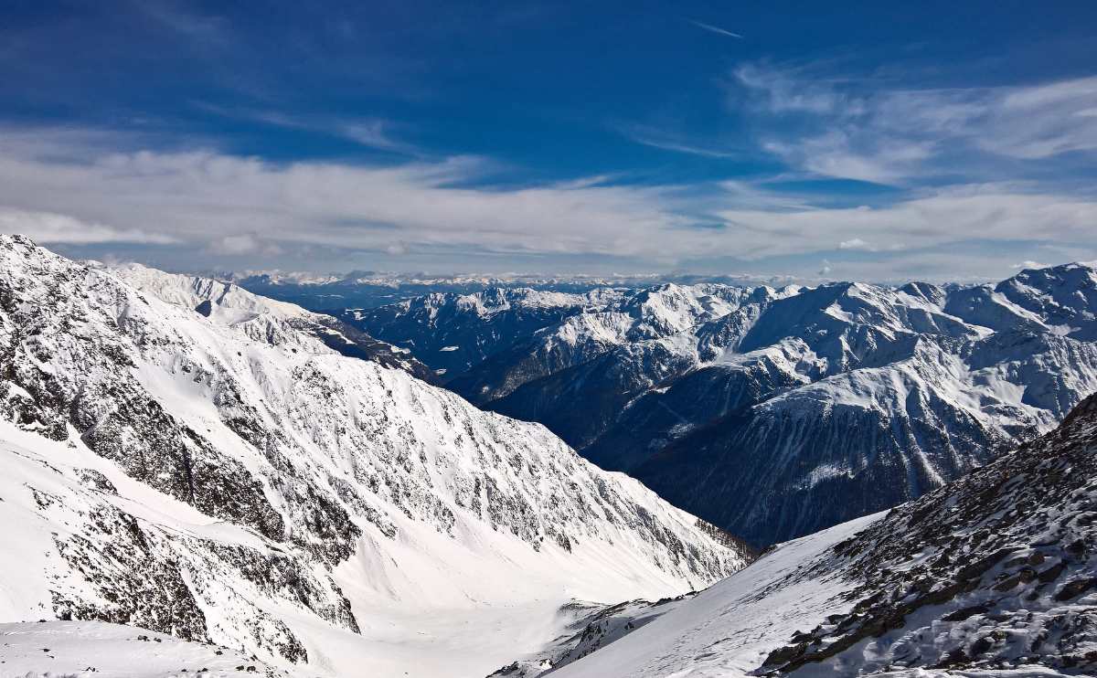 Snowy mountains in the Alps.