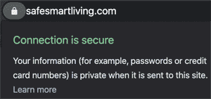 Connection Is Secure Browser Message For SSL Website