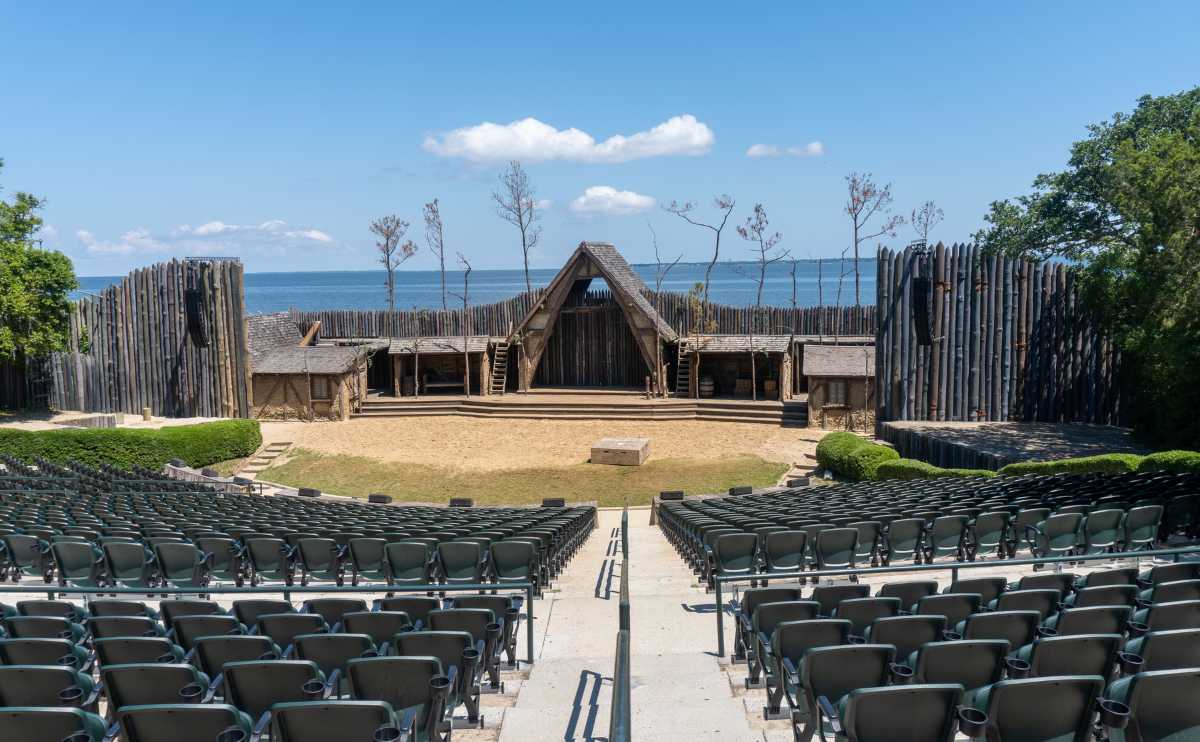 The Lost Colony historical outdoor waterside amphitheater on Roanoke Island in North Carolina.