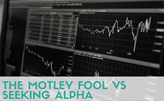 Investment stats on screen (caption: The Motley Fool vs Seeking Alpha)