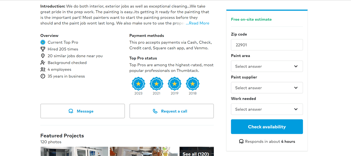 Thumbtack screenshot.