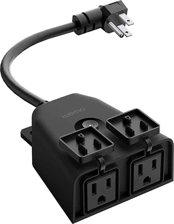 Black WEMO outdoor smart plug