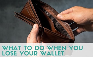 Man holding empty wallet (Caption: What To Do When You Lose Your Wallet)