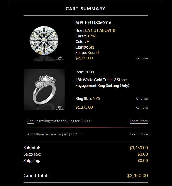 Whiteflash cart pic screenshot.