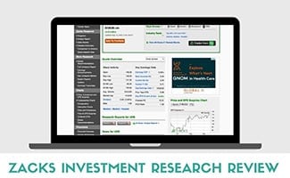 Zacks Investment Research on computer screen (Caption: Zacks Investment Research Review)