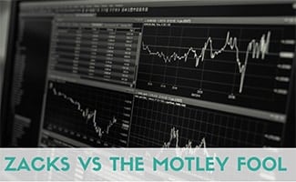 Investment charts on screen (caption: Zacks vs The Motley Fool)